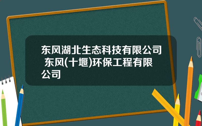 东风湖北生态科技有限公司 东风(十堰)环保工程有限公司